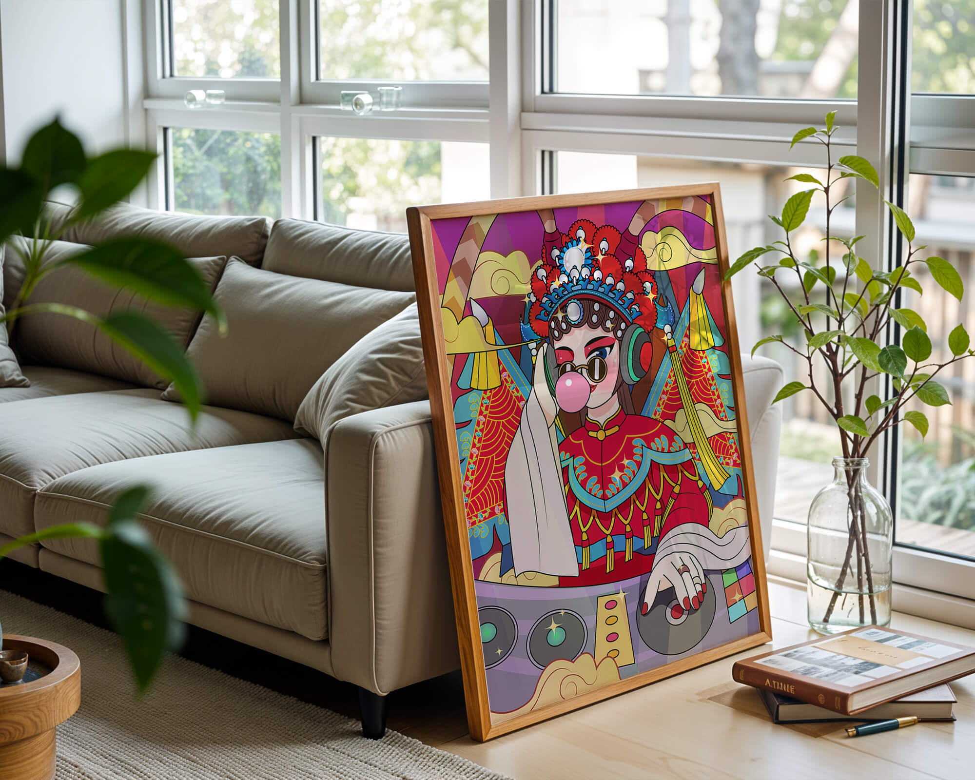 Vibrant DJ illustration combining traditional and modern elements