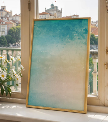 Pastel watercolor background with blue and beige gradient
