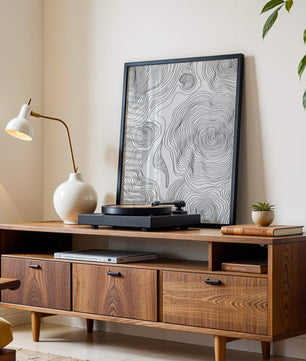 Art linéaire topographique abstrait avec des motifs tourbillonnants