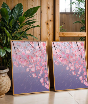 Beautiful cherry blossoms with artistic watercolor effect