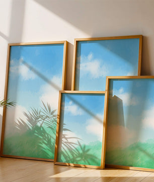 Un paisaje sereno de cielo azul y césped verde