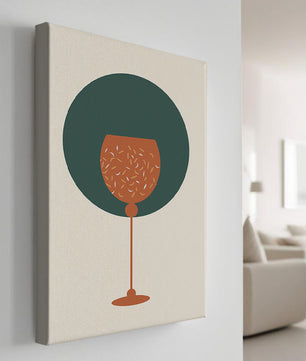 Wine Glass with Decorative Elements on Modern Minimalist Background - Mi tienda