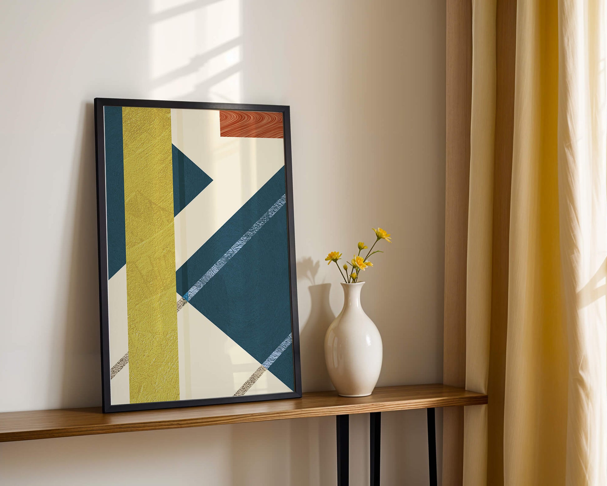 Contemporary abstract geometric art with vibrant colors