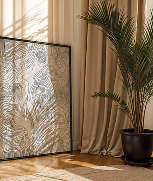 Art linéaire topographique abstrait avec des motifs tourbillonnants