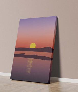 Sunset Over Tranquil Water with Vibrant Sky