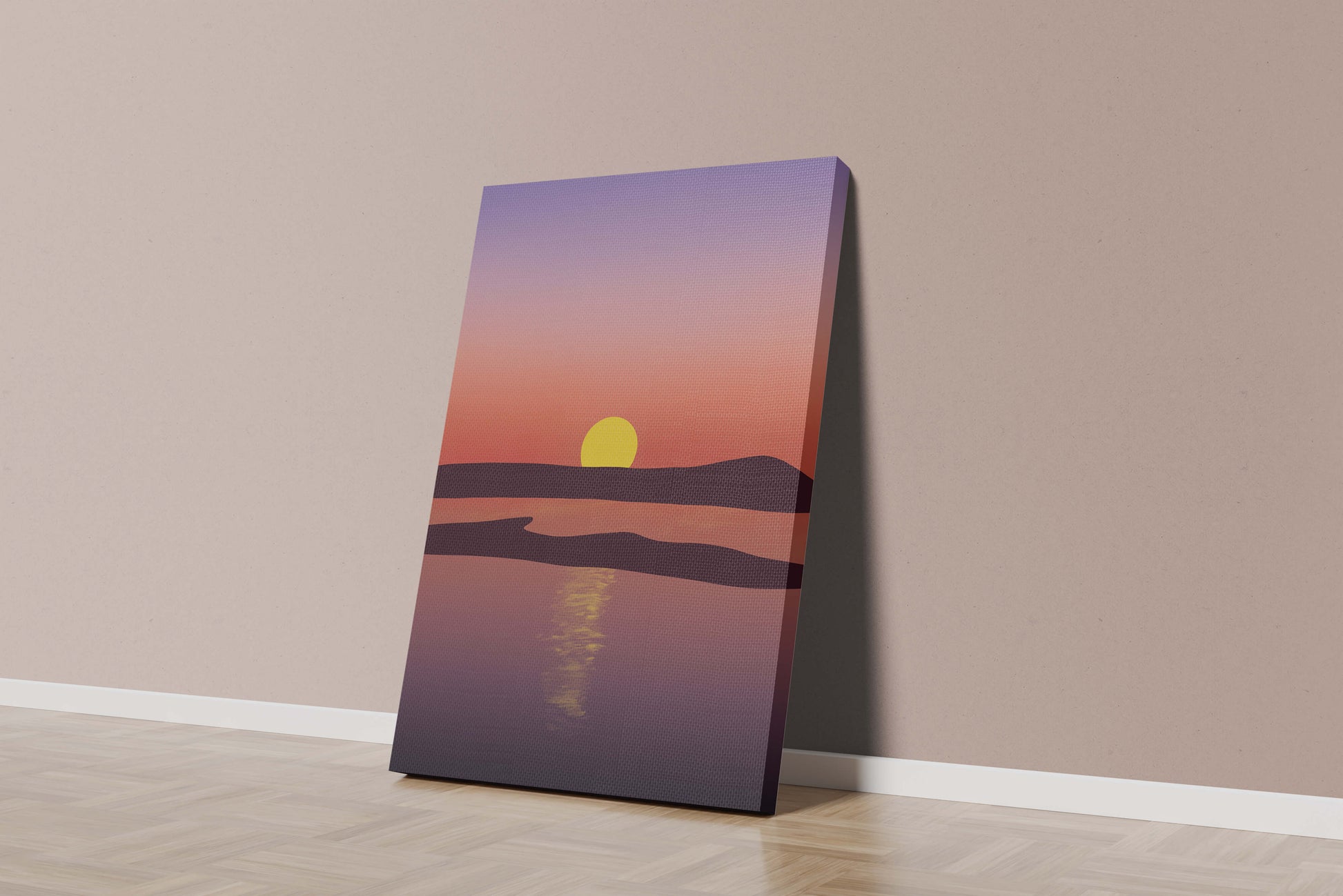Sunset Over Tranquil Water with Vibrant Sky