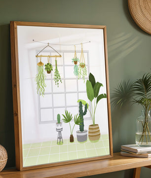 Decoración de interior con plantas colgantes y en macetas