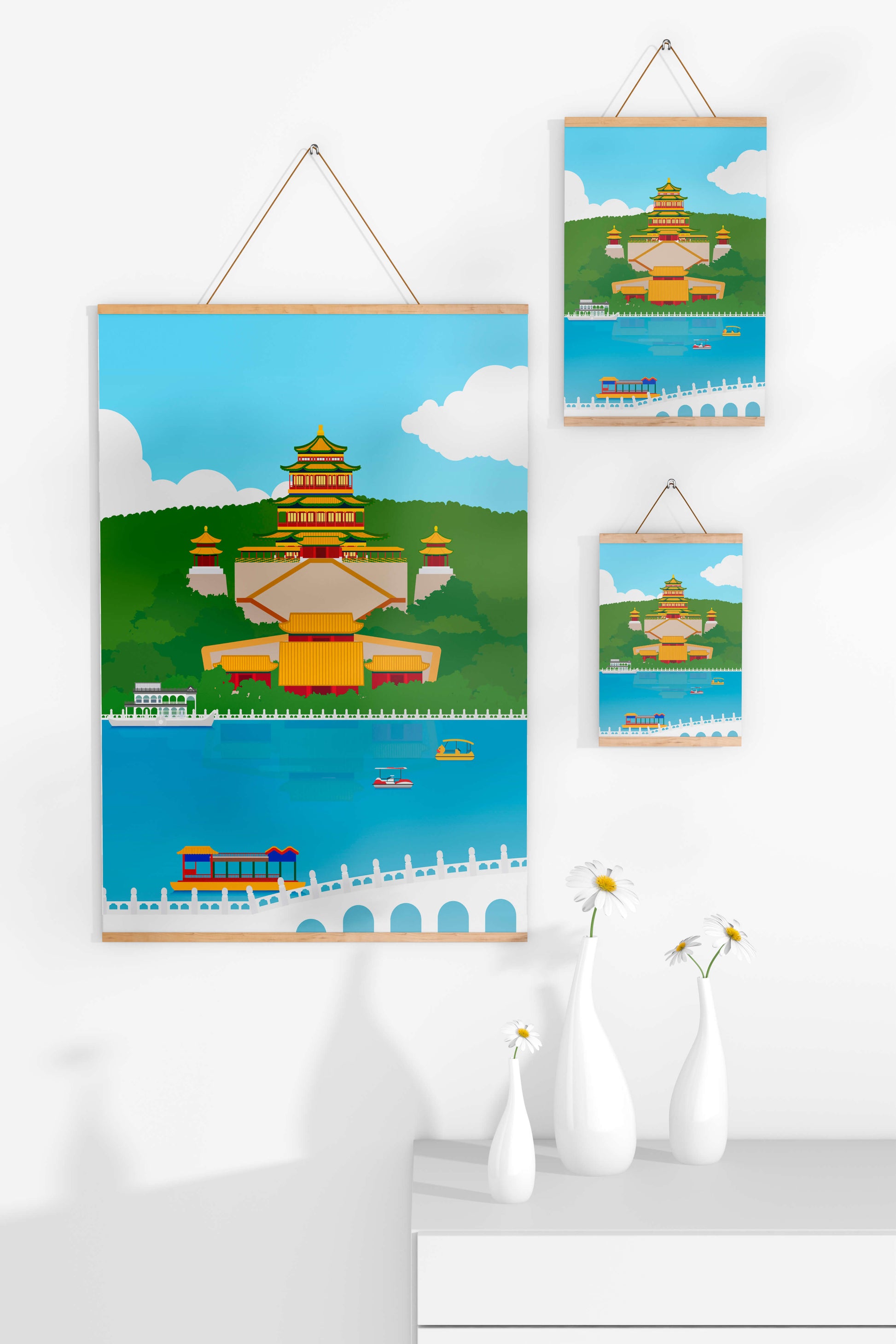 Traditional Chinese architecture by a serene lake