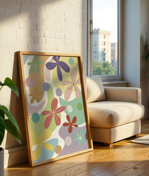 Motif floral abstrait coloré