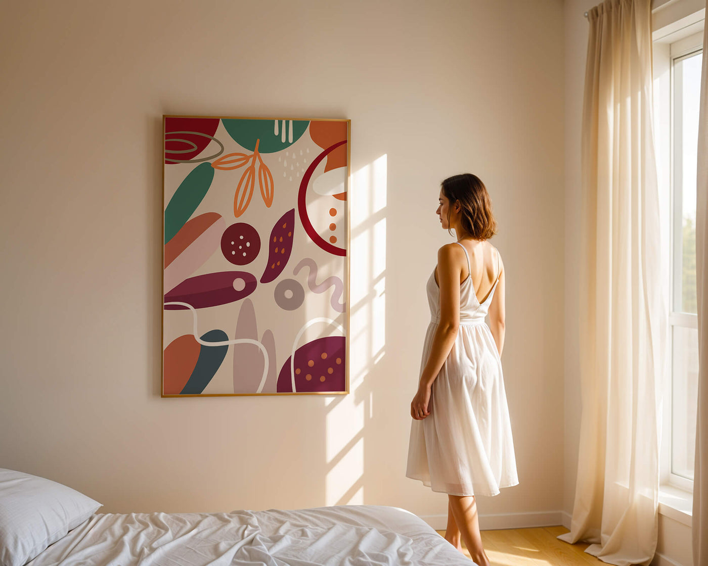 Abstract colorful geometric shapes and patterns