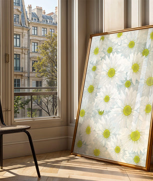 White Daisies Pattern with Yellow Centers