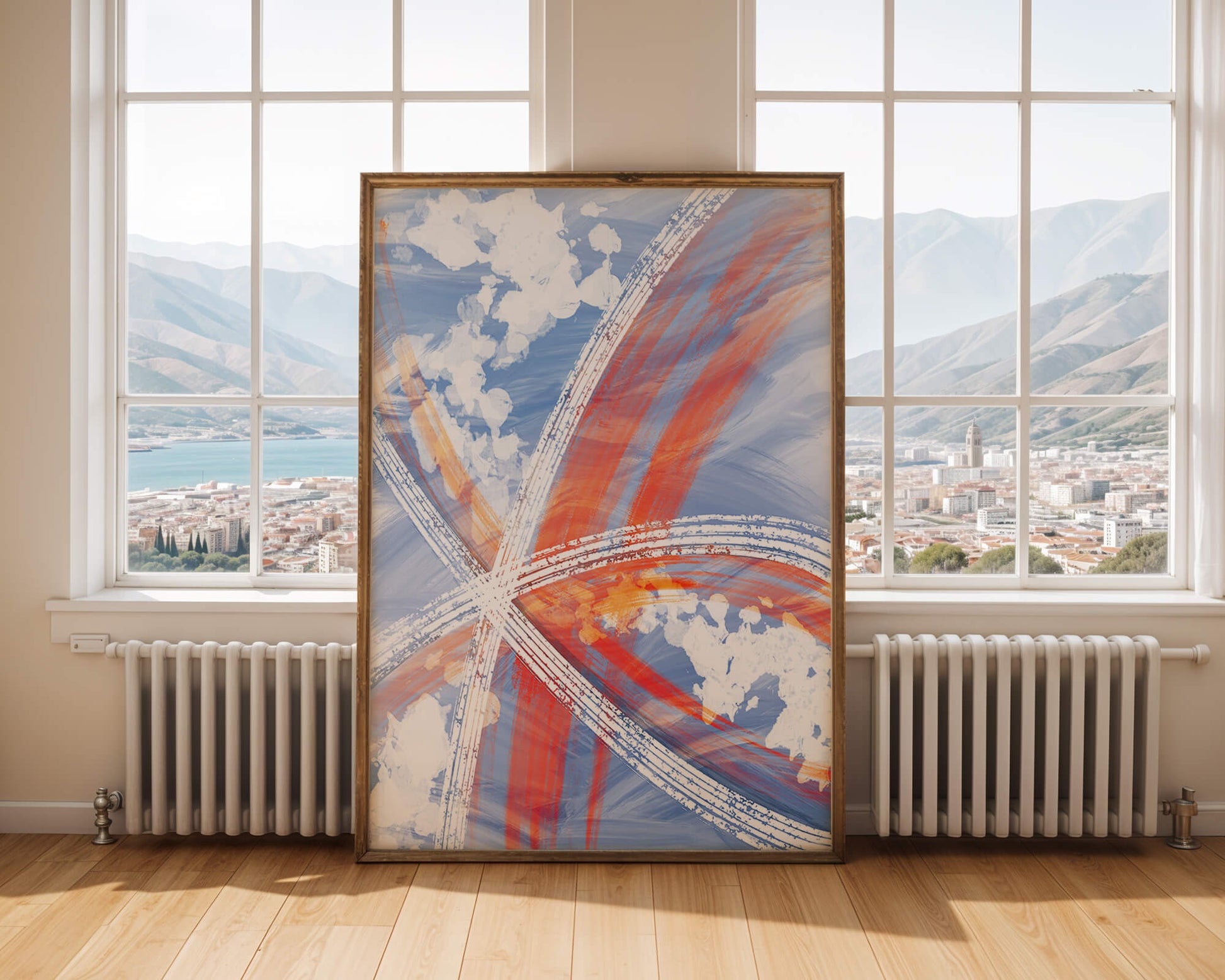 Abstract Expressionism with Dynamic Brushstrokes and Vivid Colors