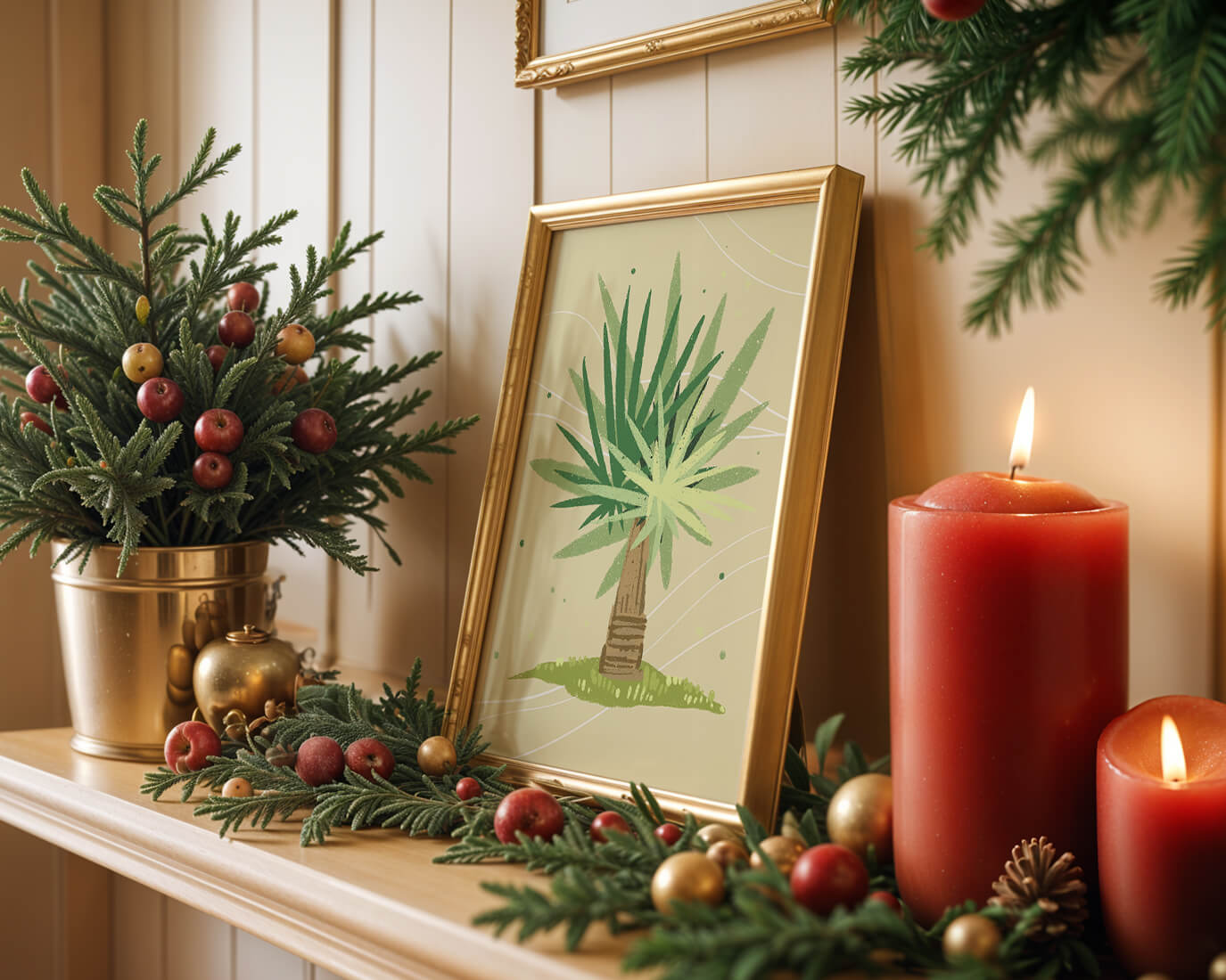 Illustrated tropical yucca plant with a textured background