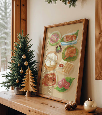 Colorful Representation of Asian Cuisine with Various Dishes