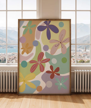 Motif floral abstrait coloré