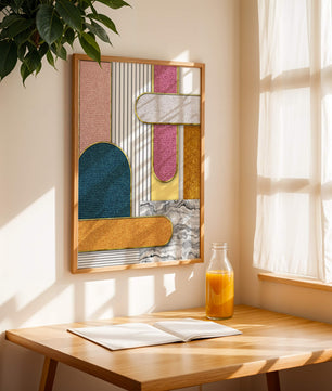 Abstract Geometric Art with Gold Accents