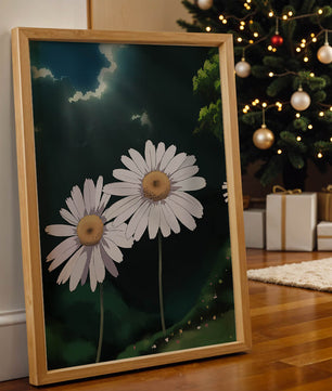 Sunlit Daisies in a Serene Landscape