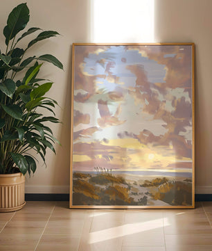 Paisaje sereno con cielo matutino y campos abiertos
