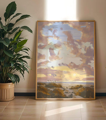 Serene landscape with morning sky and open fields