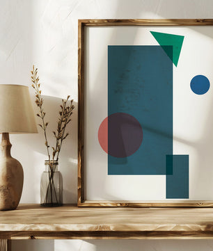 Abstract Geometric Composition with Overlapping Shapes - Mi tienda