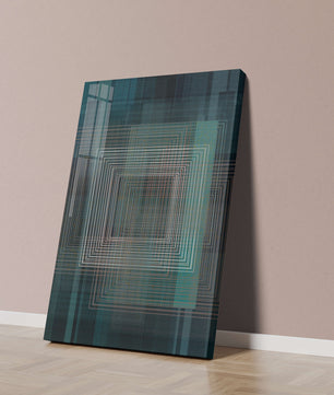 Art abstrait géométrique avec des carrés linéaires superposés