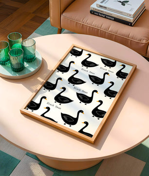 Seamless bird pattern with minimalist design and bold accents