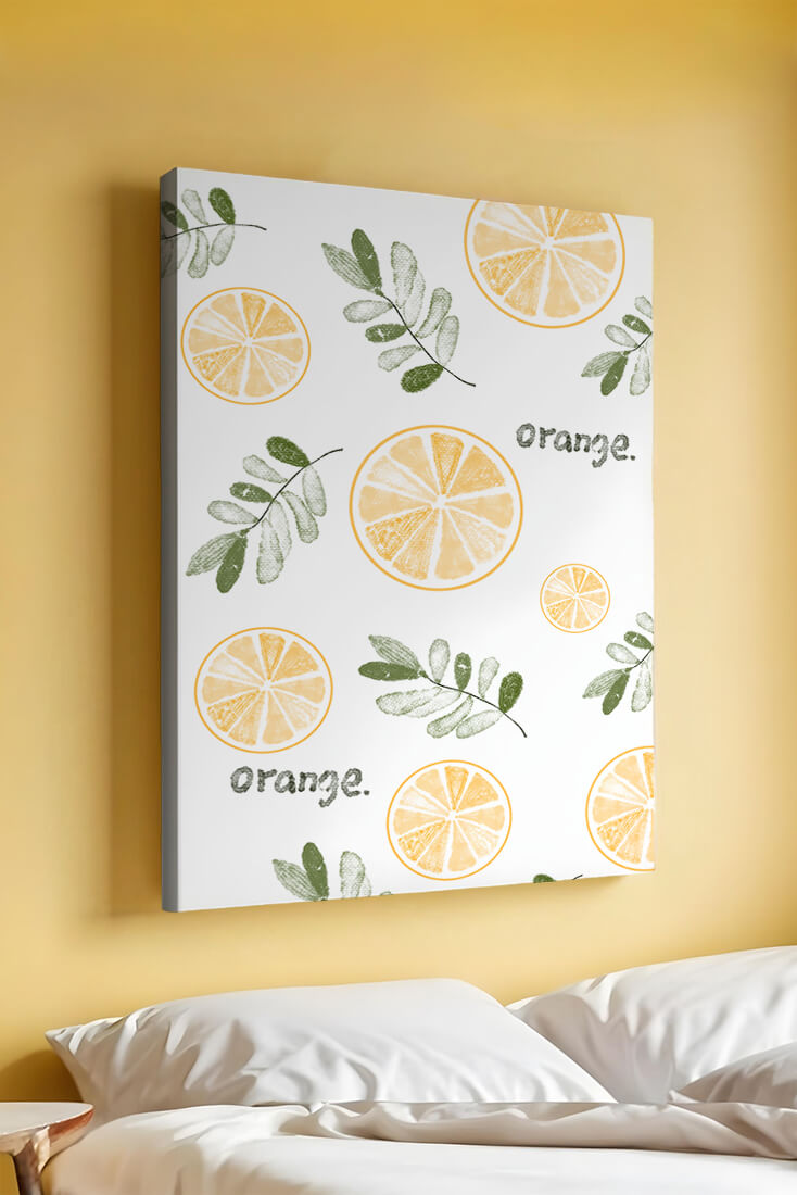 Motif avec des tranches d’orange et des feuilles vertes