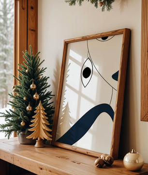 Abstract Minimalist Art with Geometric Shapes and Earring Detail - Mi tienda
