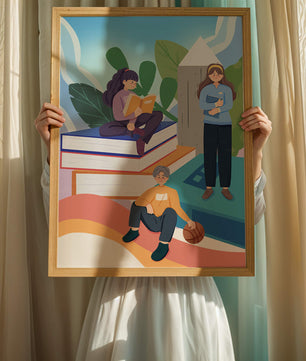 Illustration éducative d’enfants s’adonnant à la lecture de livres