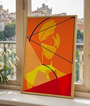 Abstract Portrait with Geometric Shapes and Bold Colors - Mi tienda