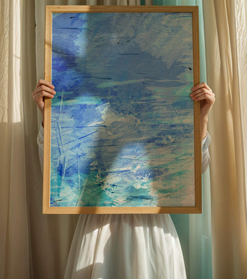 Abstract blue textured watercolor background
