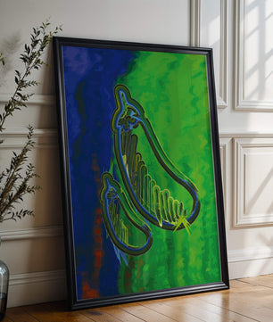 Abstract colorful artwork with vibrant shapes and lines