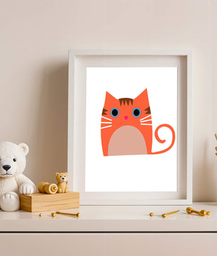 Cute Cat Illustration with Bright Colors and Whimsical Design - Mi tienda