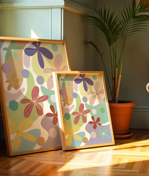 Motif floral abstrait coloré