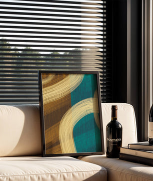 Abstract art with flowing brushstrokes and textured color contrast