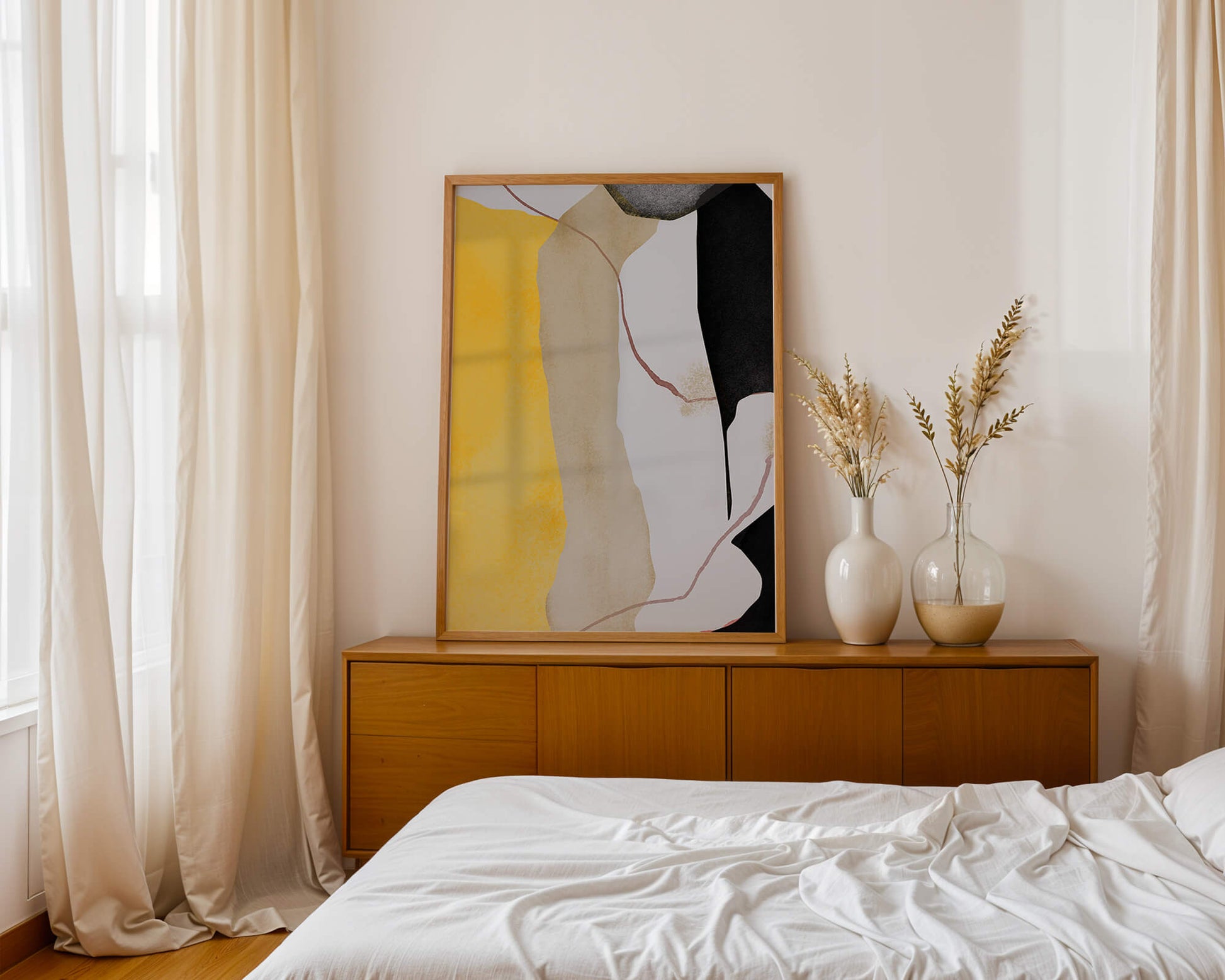 Abstract Composition with Geometric Shapes and Earth Tones