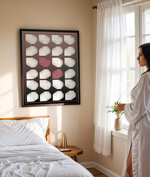 Contemporary Geometric Design with Red and White Sheets