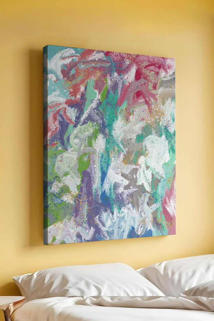 Abstract Colorful Flowing Waves with Textured Patterns