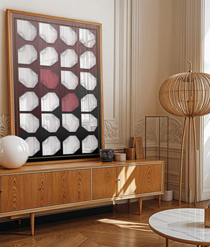 Contemporary Geometric Design with Red and White Sheets