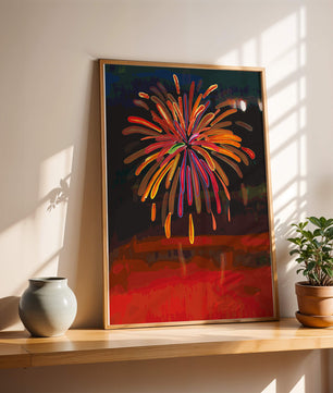 Feu d'artifice vibrant avec des éclats colorés