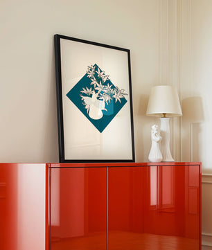 Modern Floral Design with Geometric Elements