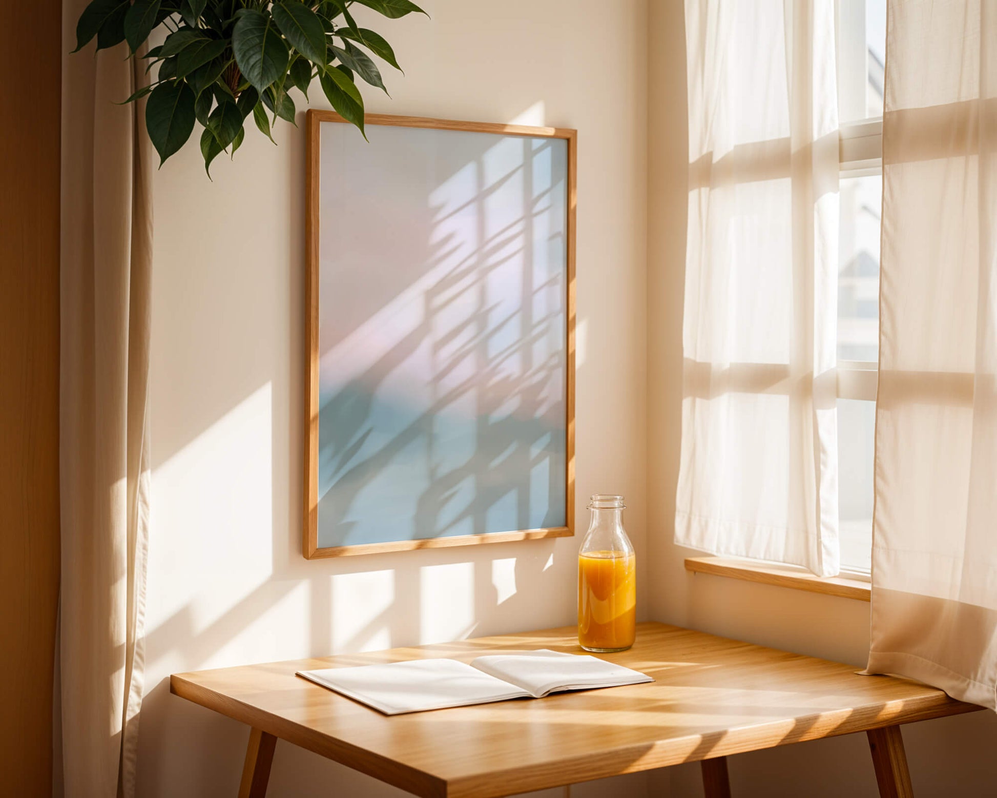 Paisaje de nubes abstracto con tonos suaves de rosa y azul