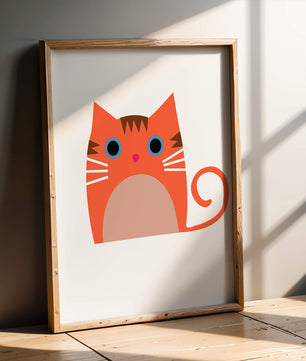 Cute Cat Illustration with Bright Colors and Whimsical Design - Mi tienda