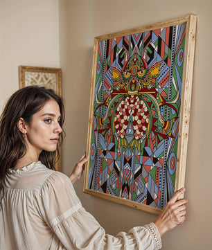 Colorful Geometric Pattern with Symmetrical Design and Abstract Motif