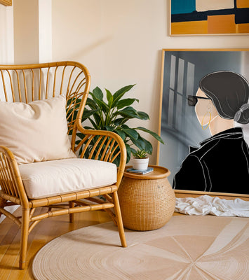 Modern woman with sunglasses and gold hoop earrings