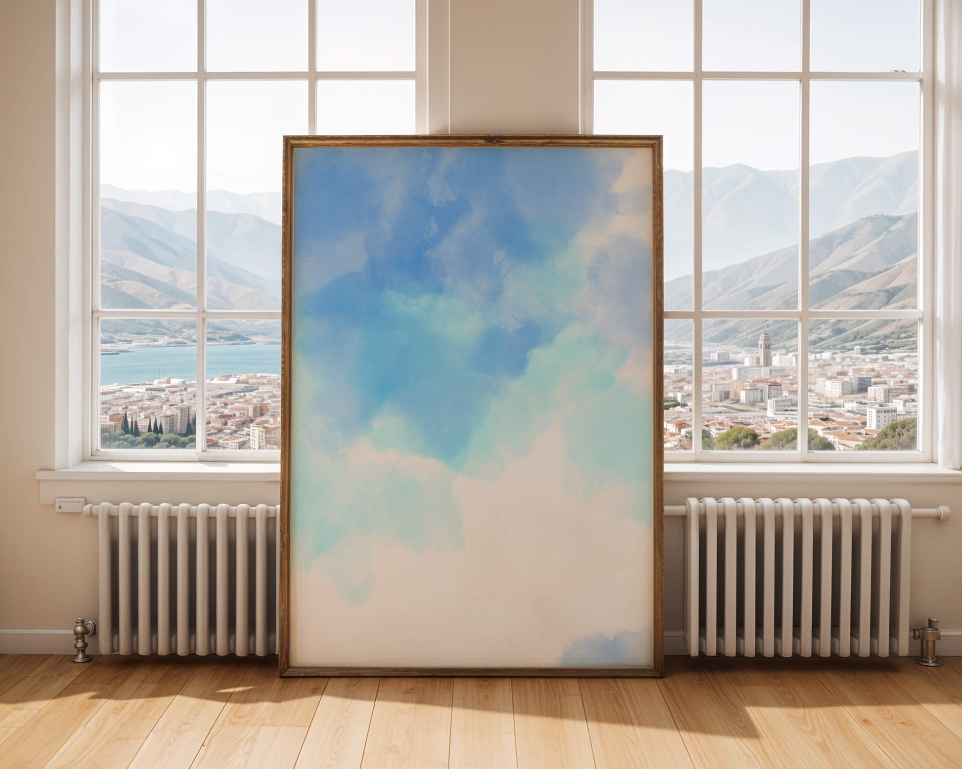 Cielo azul sereno con nubes suaves