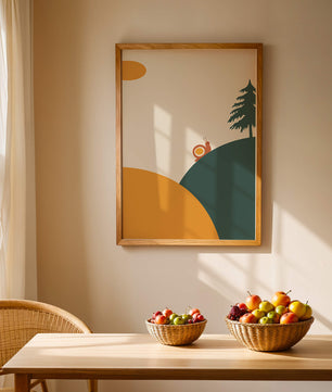 A Snail Climbing a Hill in Minimalist Nature Art - Mi tienda