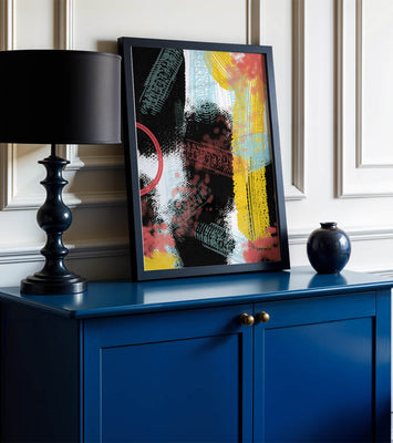 Vivid Abstract Art with Bold Colors and Expressive Brushstrokes