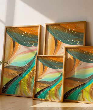 Abstract swirl of vibrant colors with dynamic lines
