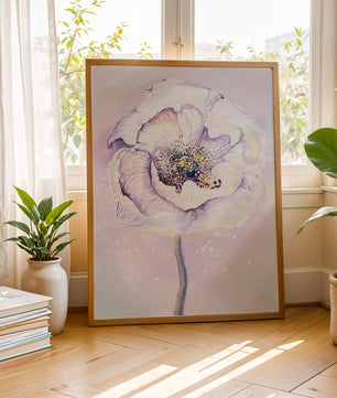 Elegant watercolor flower illustration with delicate pastel tones